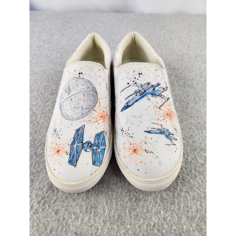Star Wars Bibbidi Bling Canvas Sneakers Loafers Shoes Disney Jedi Art  Womens 7